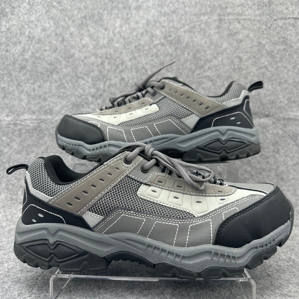 Brahma Seth Steel Toe Work Shoes Mens 11 Gray Black Leather ASTM Safety Hiking